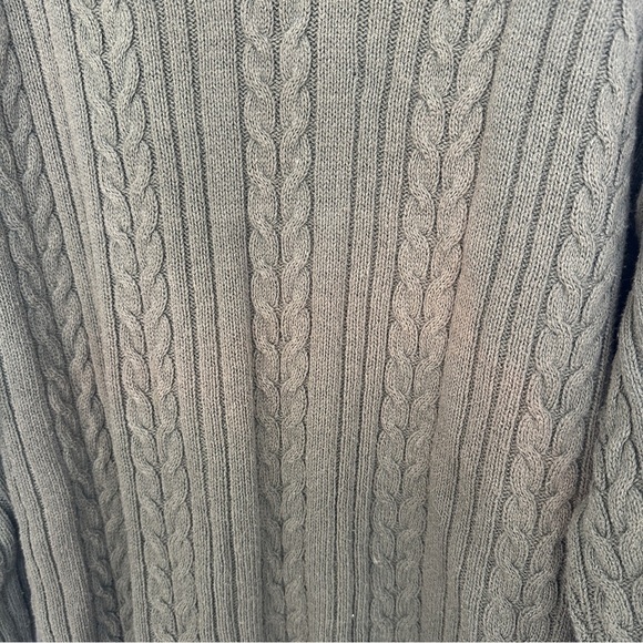 Vintage Perry Ellis Chunky Cable Knit Pullover Sweater Mens XL Fisherman V-neck - Picture 4 of 12